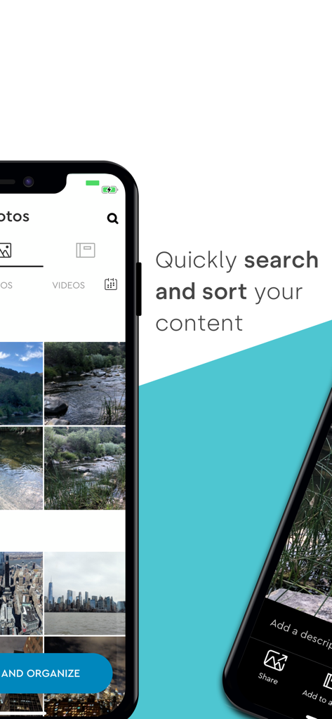 My Cloud Home app showing how to search and sort photos and videos