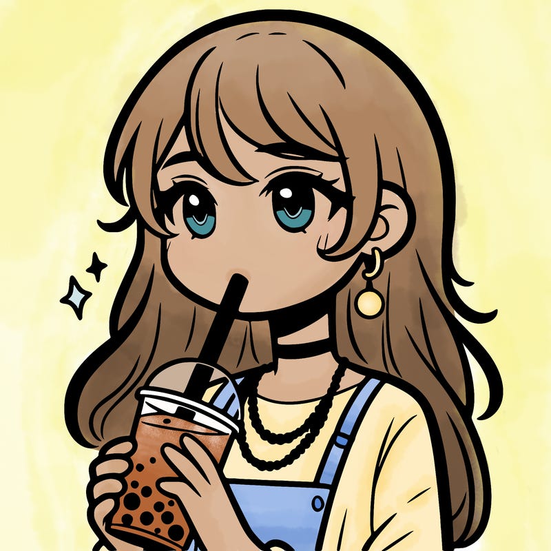 teenage girl drinking boba