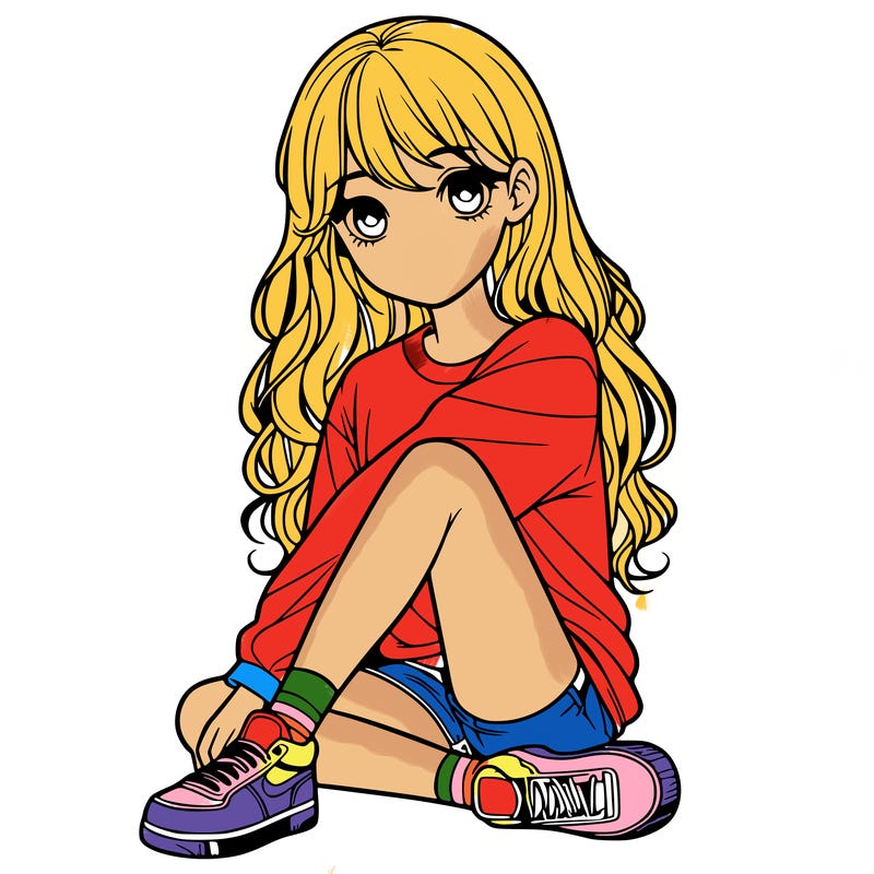 girl sitting realistic