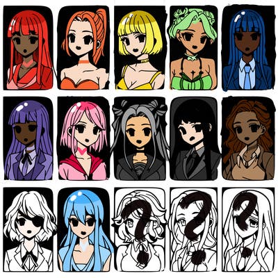 girls that look diffrent anime