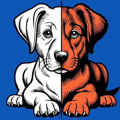 realistic dog split picture