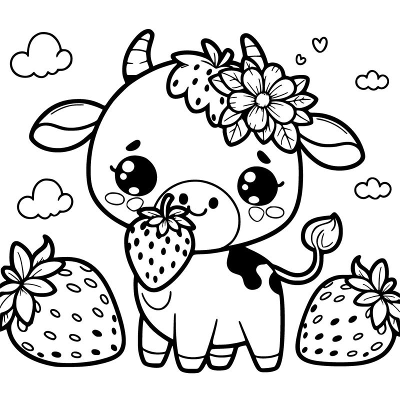 cute strawberry cow