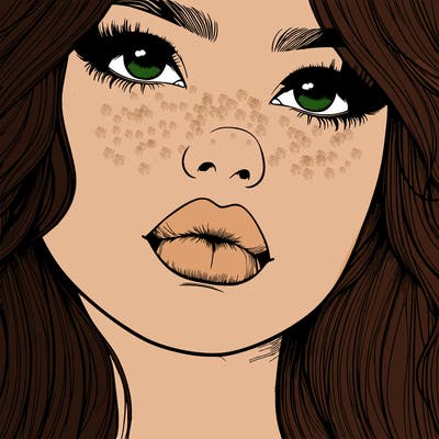 really realistic girl with lips