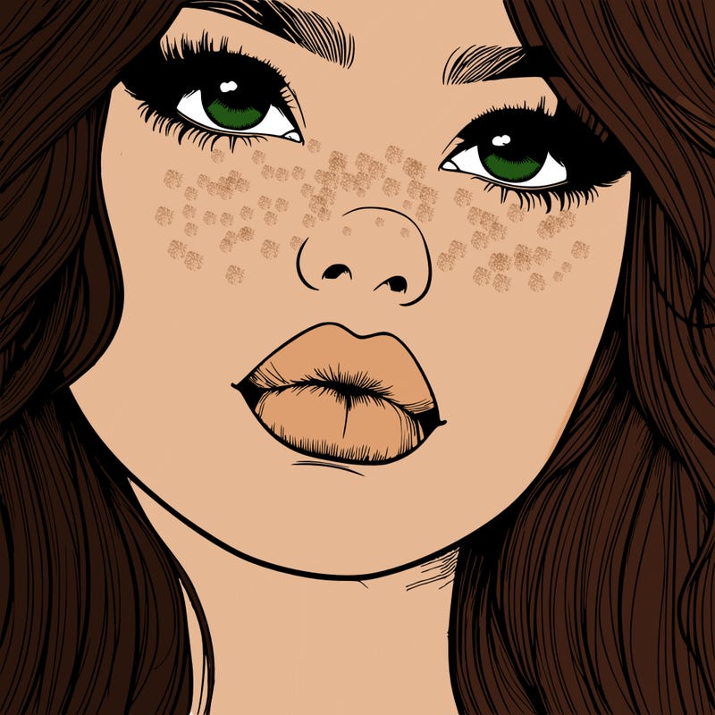 really realistic girl with lips