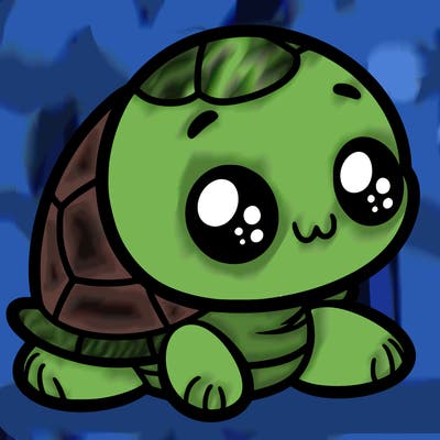cute little animated turtle
