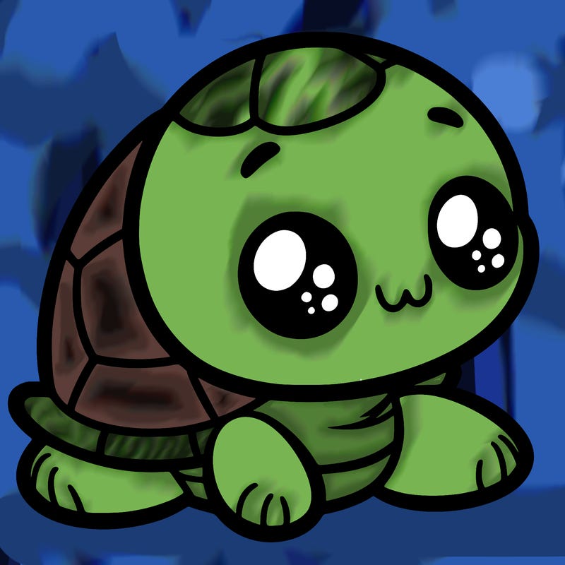 cute little animated turtle