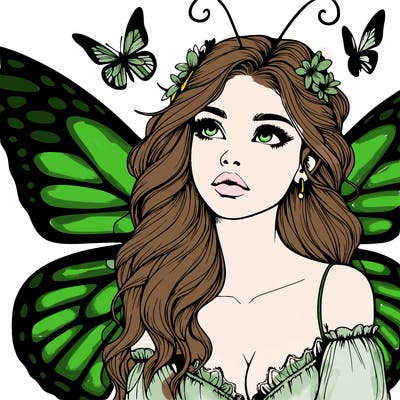 butterfly fairy realistic girl
