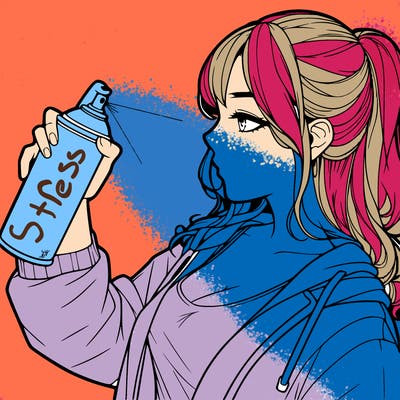 a realistic girl spray, painting