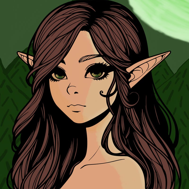 elf girl realistic dark fantasy
