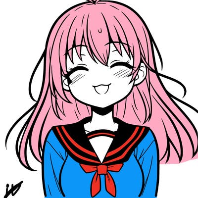 happy anime girl