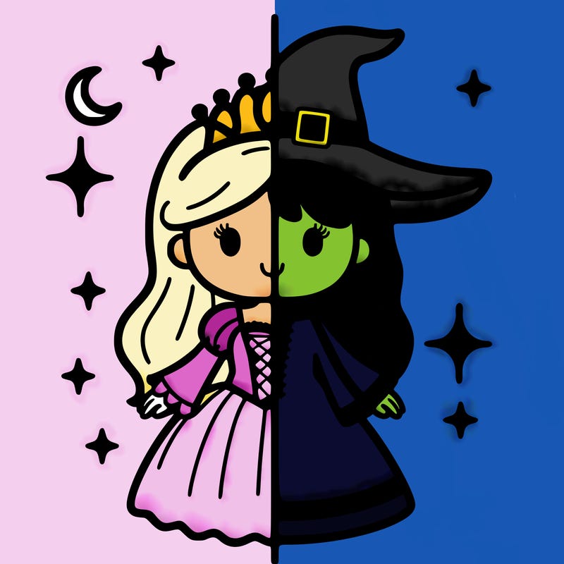 split princess and witch