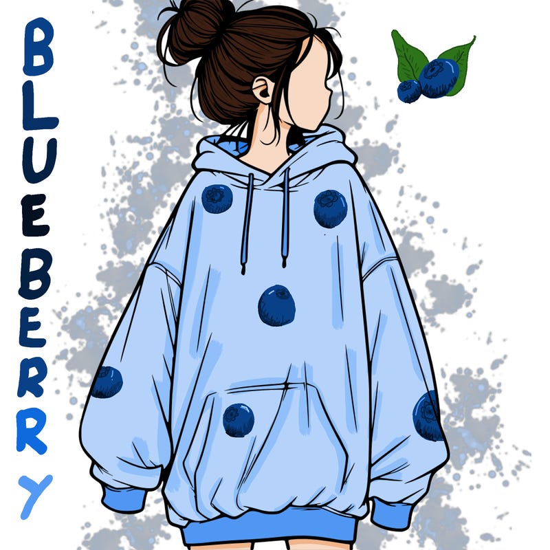 realistic girl with a oversized sweatshirt on and a bun