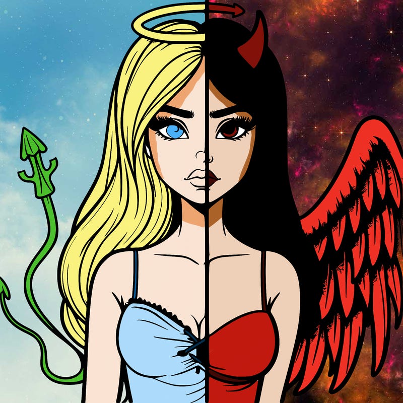 devil vs angel realistic girl