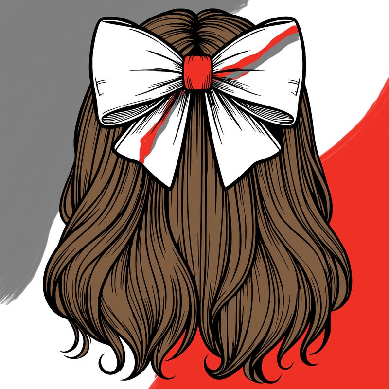 a realistic bow in girls hair