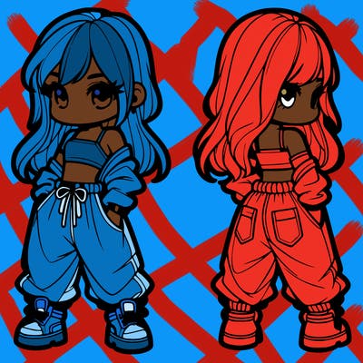 girl in crop top and baggy pants