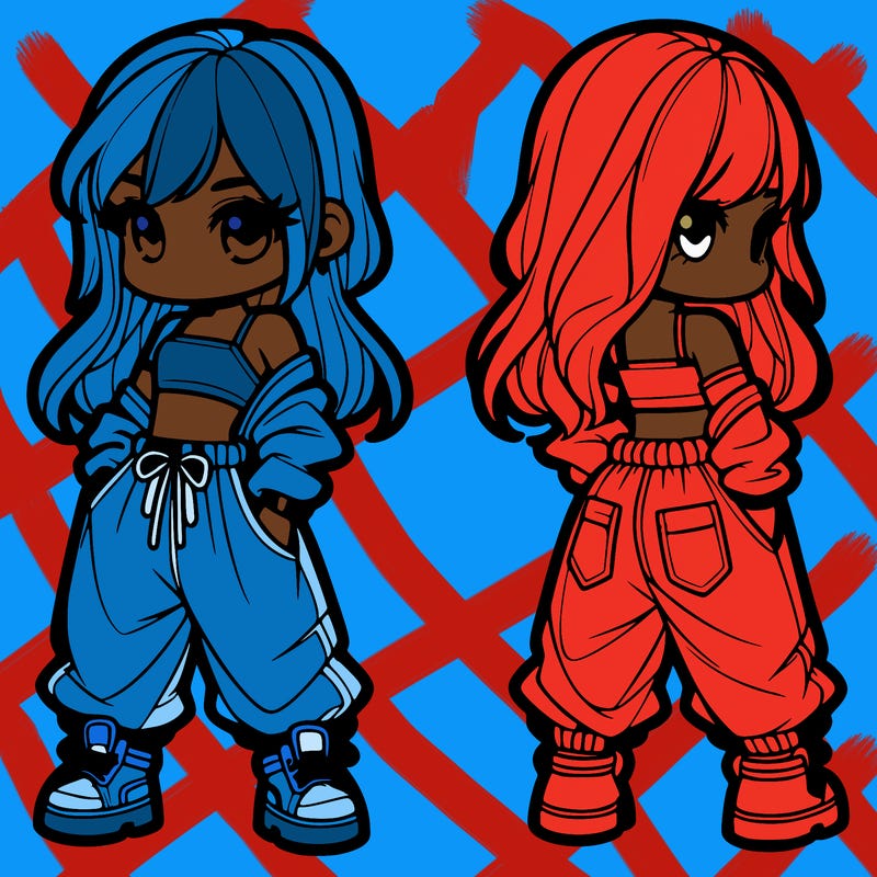 girl in crop top and baggy pants