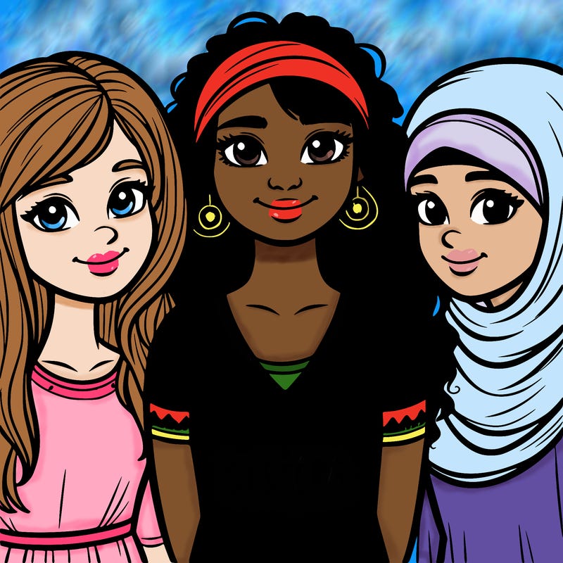 three sisters with a best sisters necklace