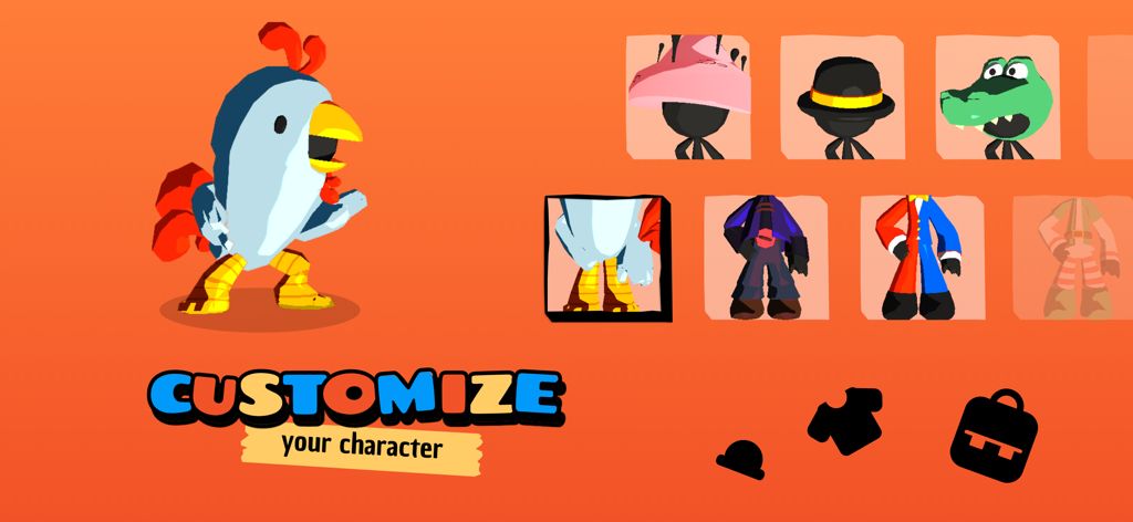 Draw Your Game Infinite - Character customization screen in Draw Your Game Infinite showing hero Mimo with various hats and outfit options