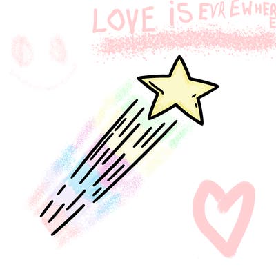 a shooting star in the sky