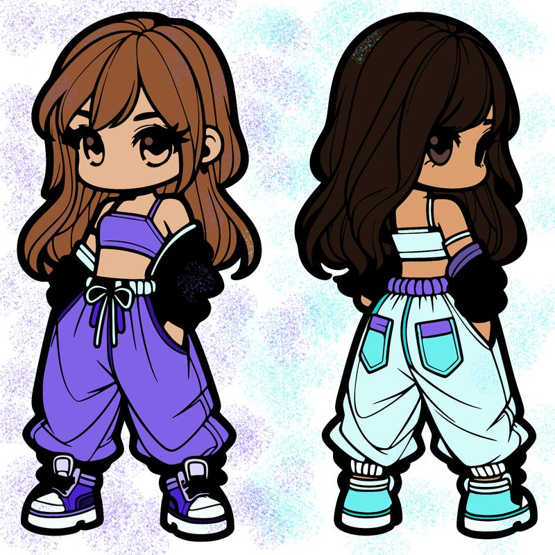 girl in crop top and baggy pants