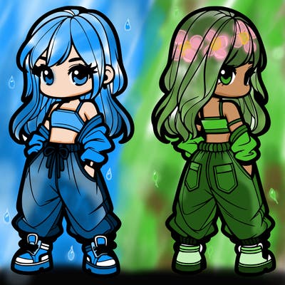 girl in crop top and baggy pants