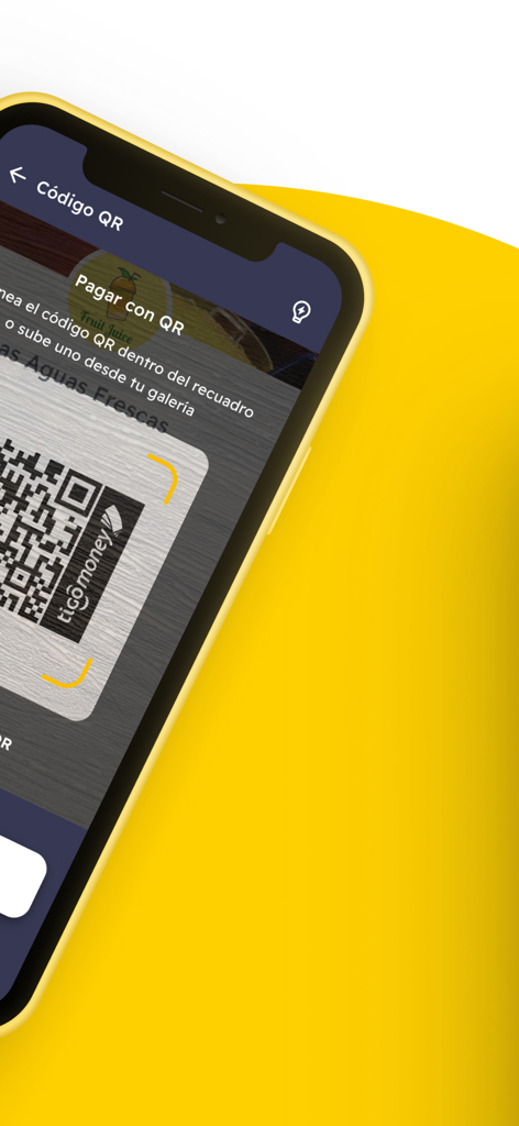 Tigo Money Bolivia - Tigo Money Bolivia app interface showing a QR code scanner for digital payments