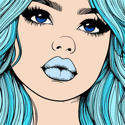 really realistic girl with lips