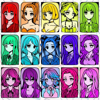 girls that look diffrent anime