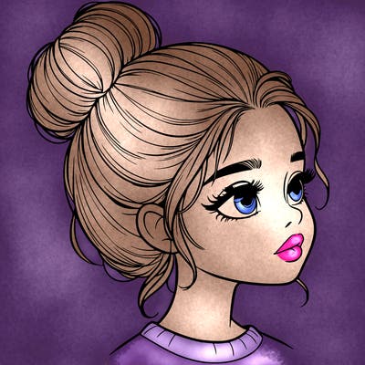 realistic girl with bun
