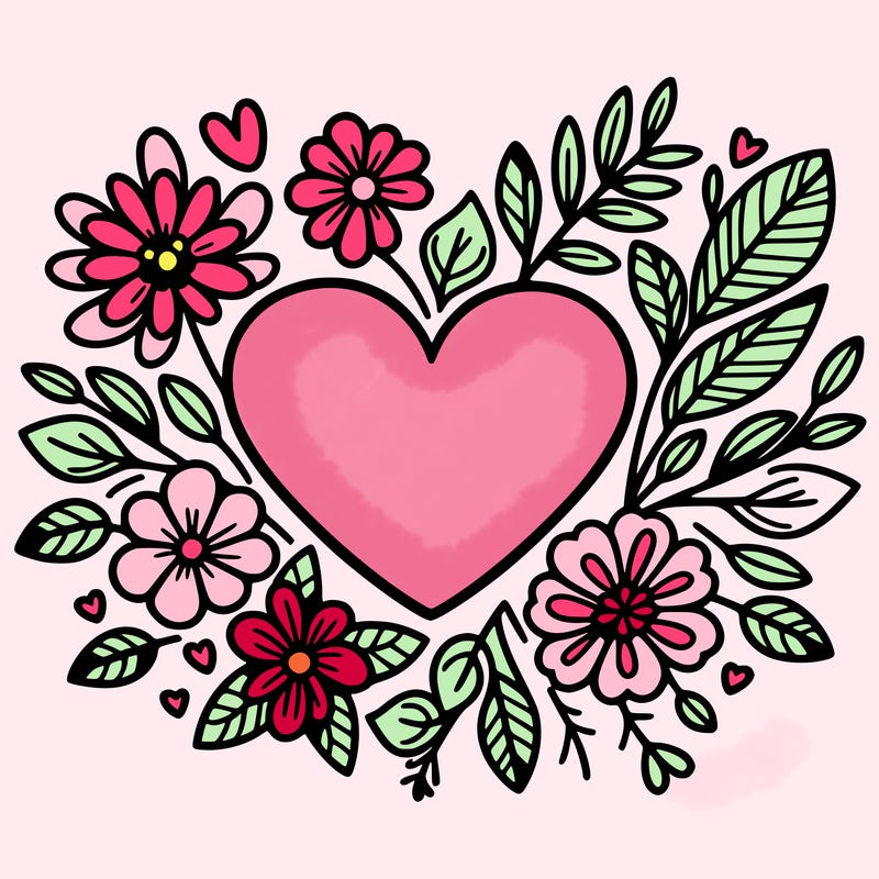 heart with flowers