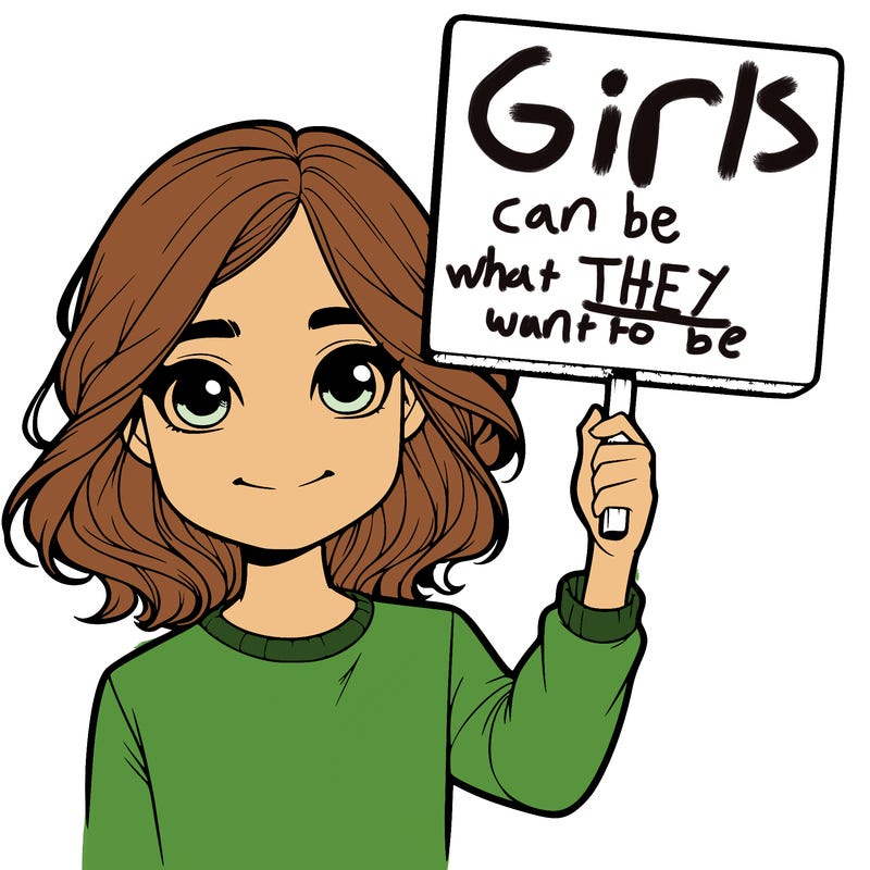 realistic girl holding up a sign