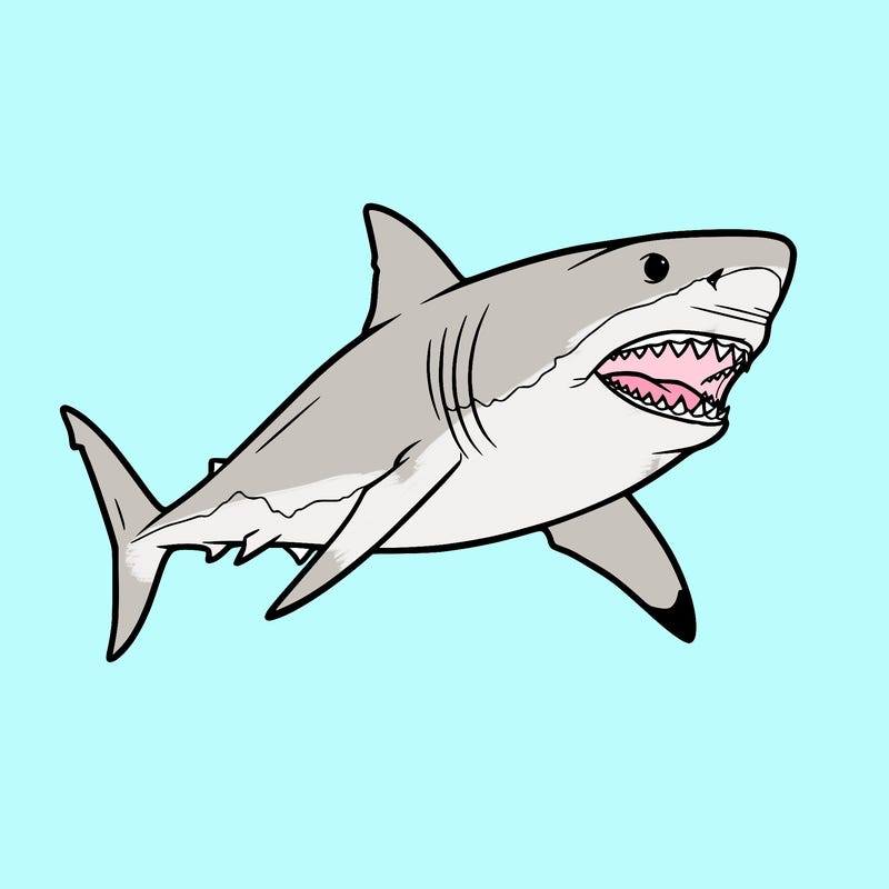realistic great white shark