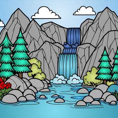 waterfall in mountain