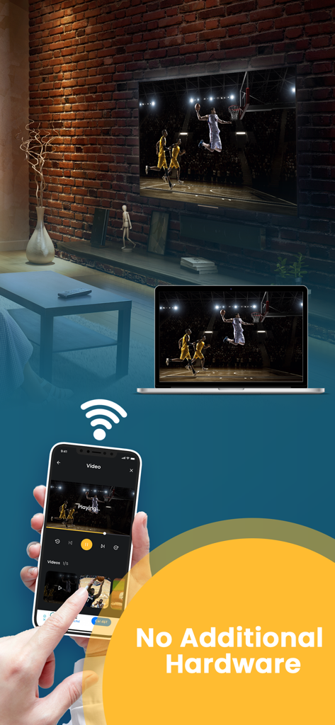 El iPhone duplica la pantalla de un partido de baloncesto a un portátil y un Smart TV de forma inalámbrica sin hardware adicional
