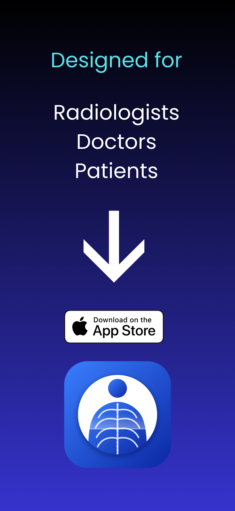 Pantalla de descarga de la aplicación Visor Dicom con el botón y el ícono de la App Store