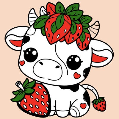 cute strawberry cow