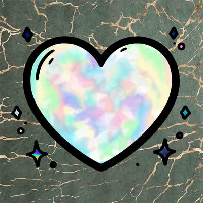 a blank heart with a line in the middle