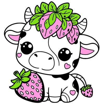 cute strawberry cow