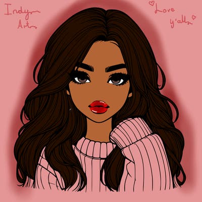 relistic girl with long hair and lips wearing sweater