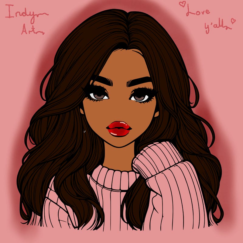 relistic girl with long hair and lips wearing sweater