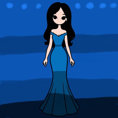 girl in long fitted dress