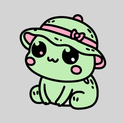 cute baby frog with hat