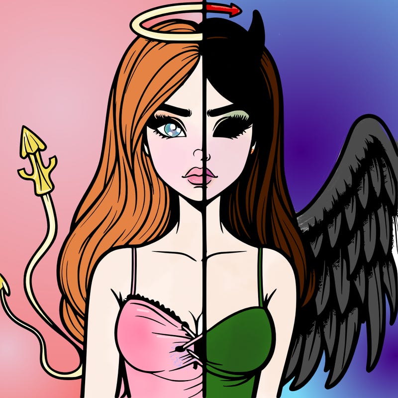 devil vs angel realistic girl