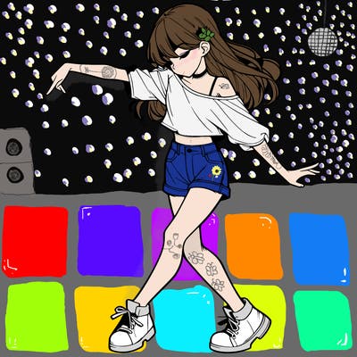 realistic girl danceing