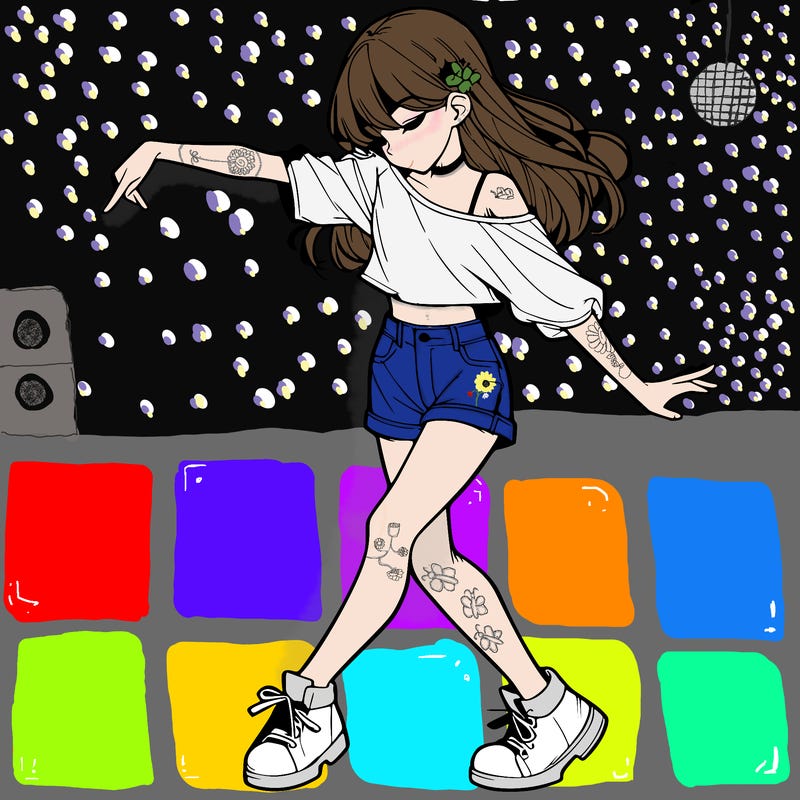 realistic girl danceing