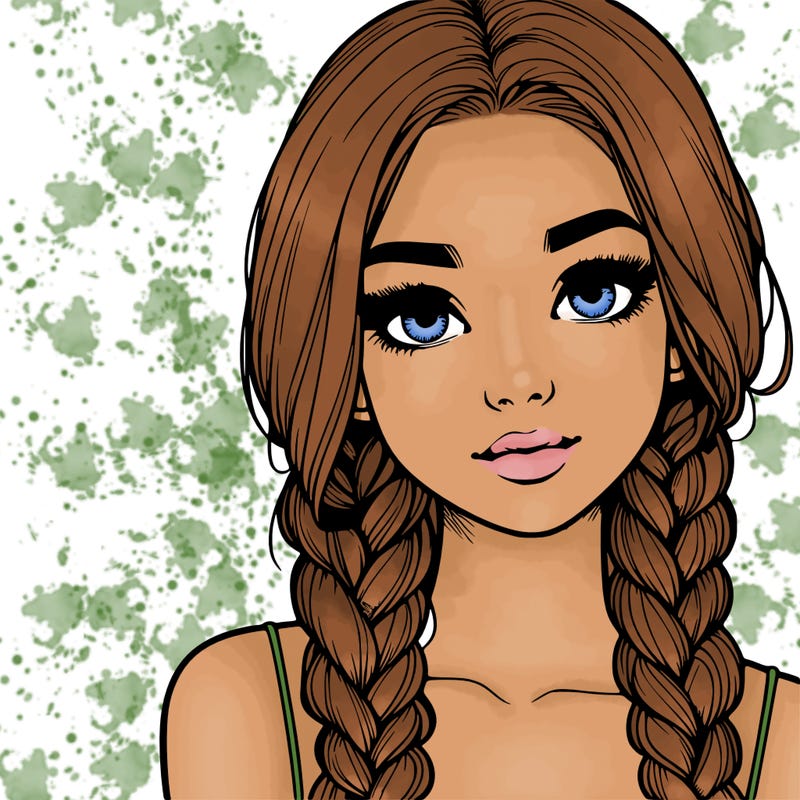 realistic girl with braids