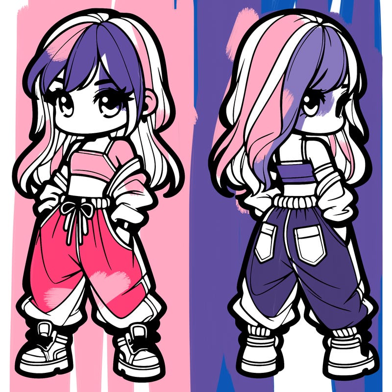 girl in crop top and baggy pants