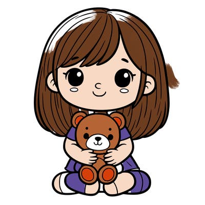 girl with a stuffed animal