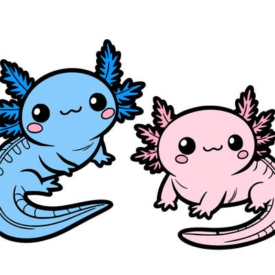 cute axolotls