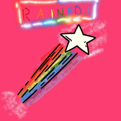 a shooting star in the sky